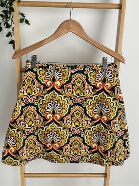 J. Crew VTG Boho Mandala Paisley Cotton A-line Pencil Mini Skirt Multicolored 2